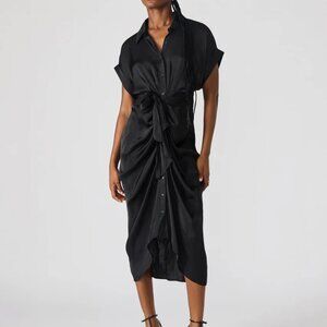 NWT Steve Madden Size 12 Black Wrap Midi Dress